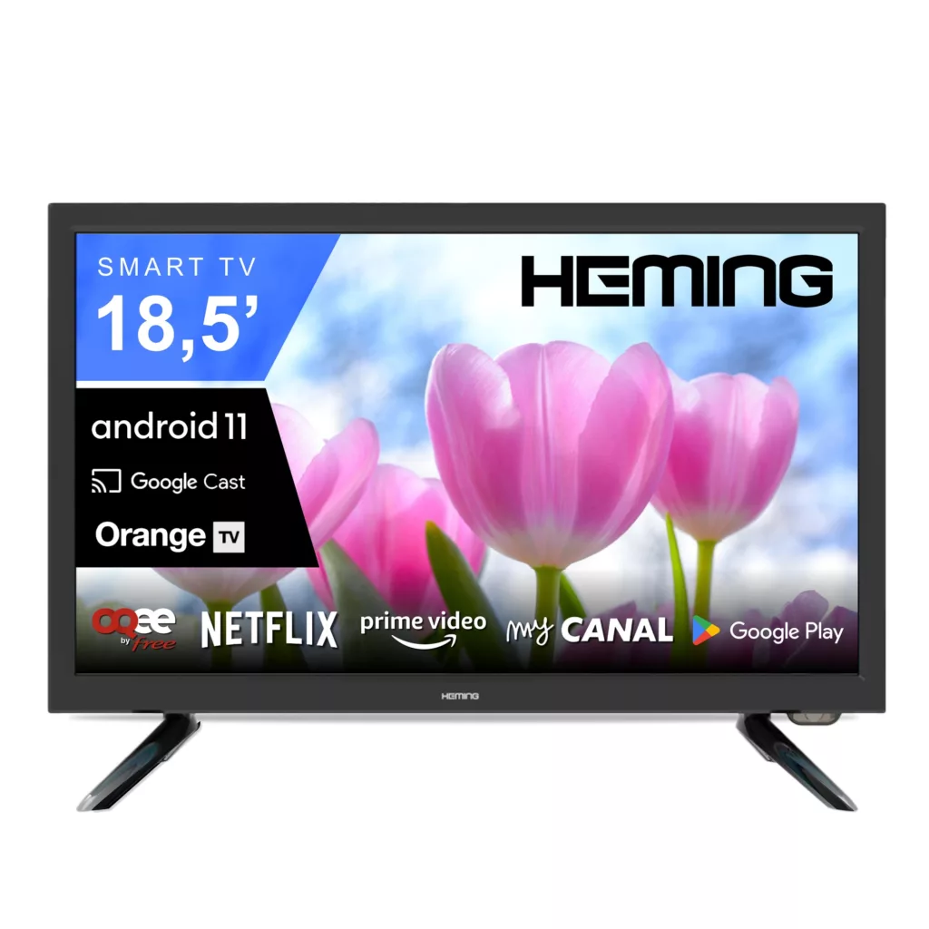 Heming 22″ Full HD TV 12V camping-car vue face