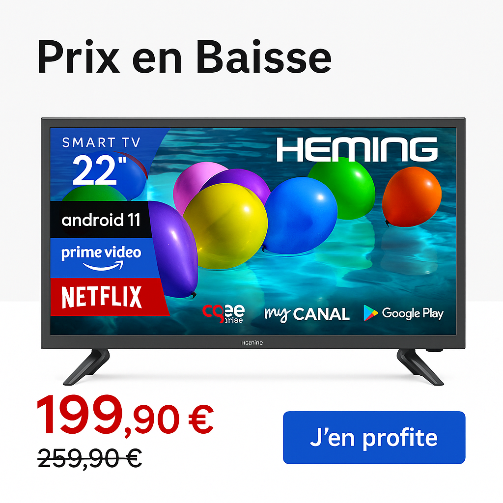 Téléviseur Antarion Google TV pour camping-car