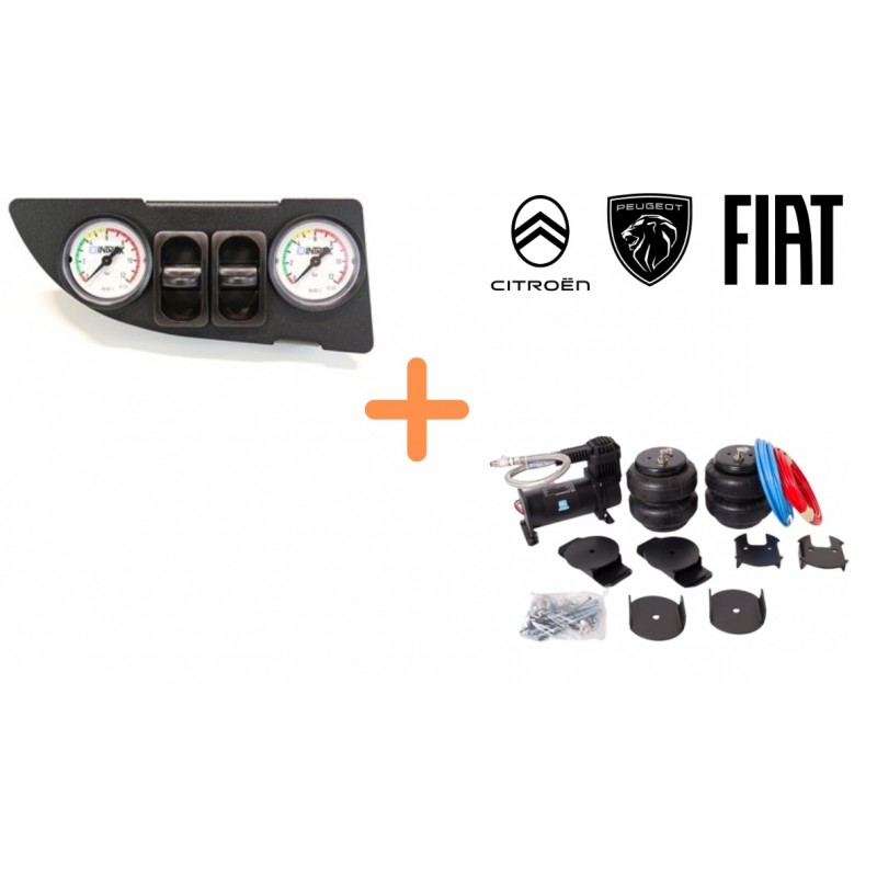 Kit suspensions pneumatiques 8'' Stellantis manomètre double spécifique ANTARION